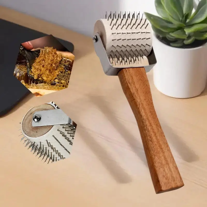 Wheel Uncapping Fork Gear Bee Honeycomb Rake Needle Roller Honey Extracting Tool Beekeeping Supplies Tools