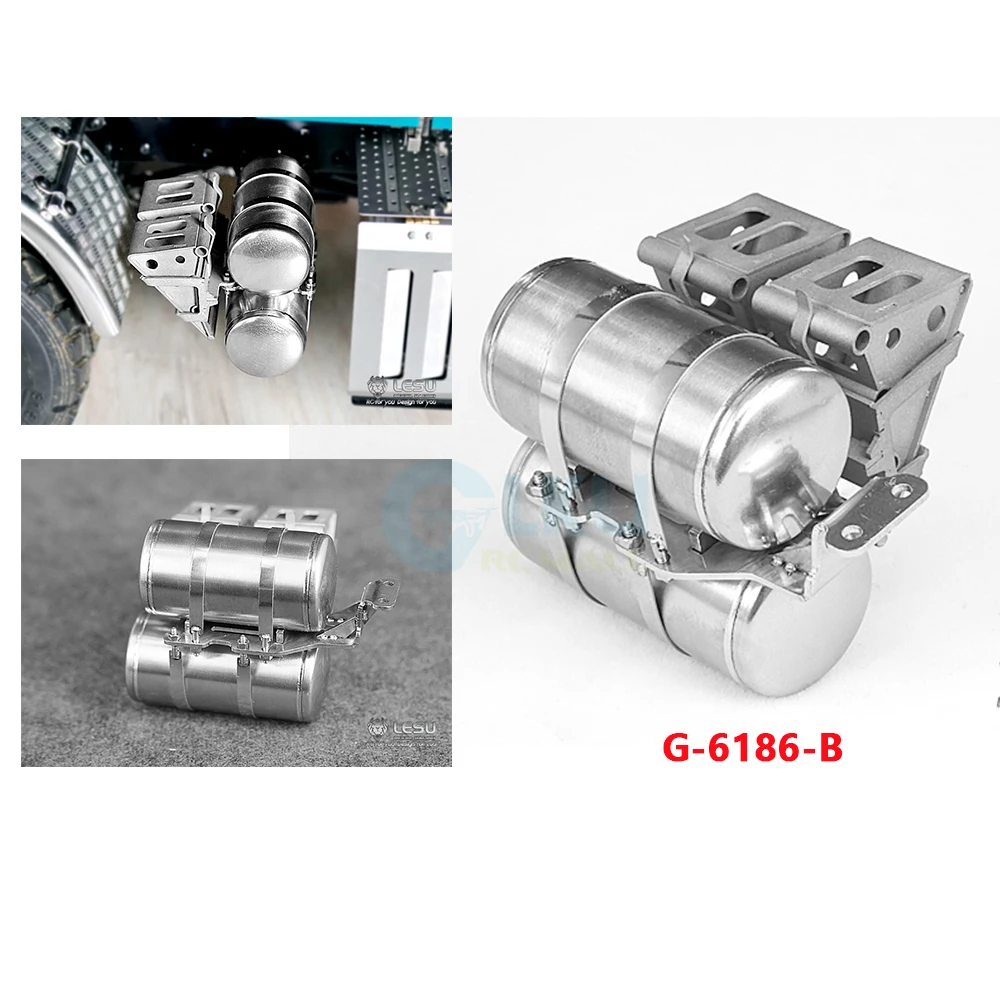 LESU G-6186-B 1/14 modèle de camion Double roue de réservoir de gaz Kit antidérapant garniture latérale modifiée universelle GLKU RC modèle magasin