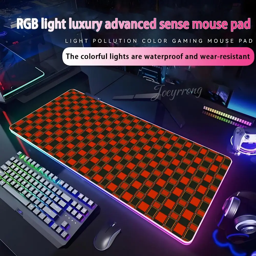 

Retro Checkerboard Mouse Pad For FPS eSports RGB Extended Gaming Keyboard LED Mats Large 1000x500mm XXL Gamer