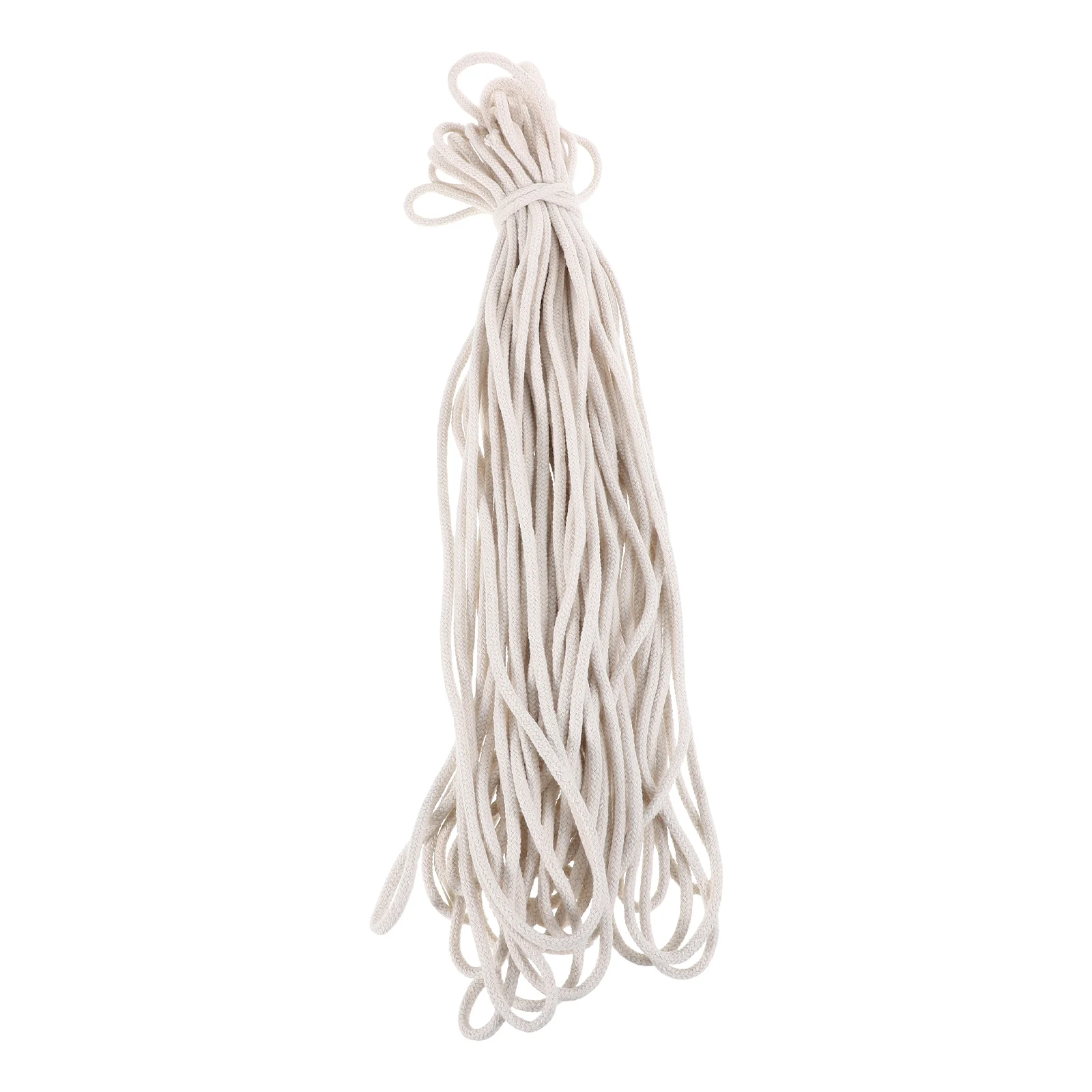 

White Handwoven Cotton Rope 25m Self Absorbing Core Durable Camping Flagpole Tent Braided Bundle Thick Heavy Duty