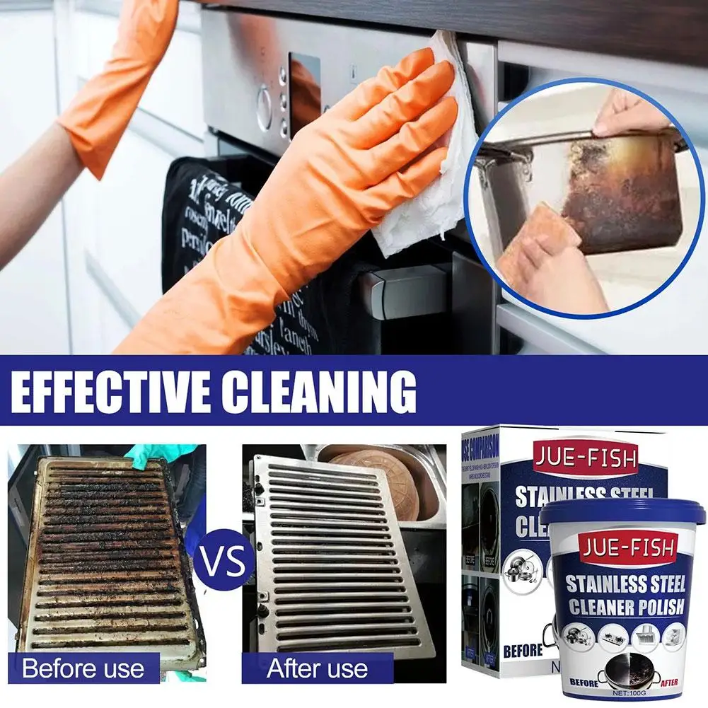 Pot Bottom Cleaner Stainless Steel Cookware Black Rust Clean Oil Descaling Polish Metal Surface Stainless Steel Cleaning Paste
