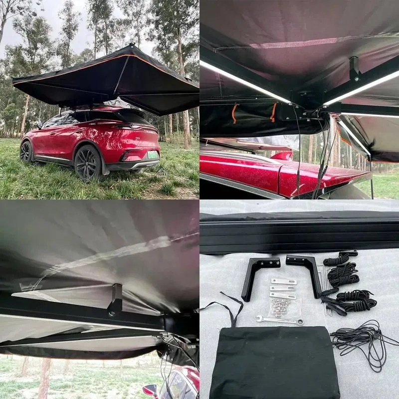 2025 New 270 Degree LED Waterproof Freestanding Car Awning for 4x4