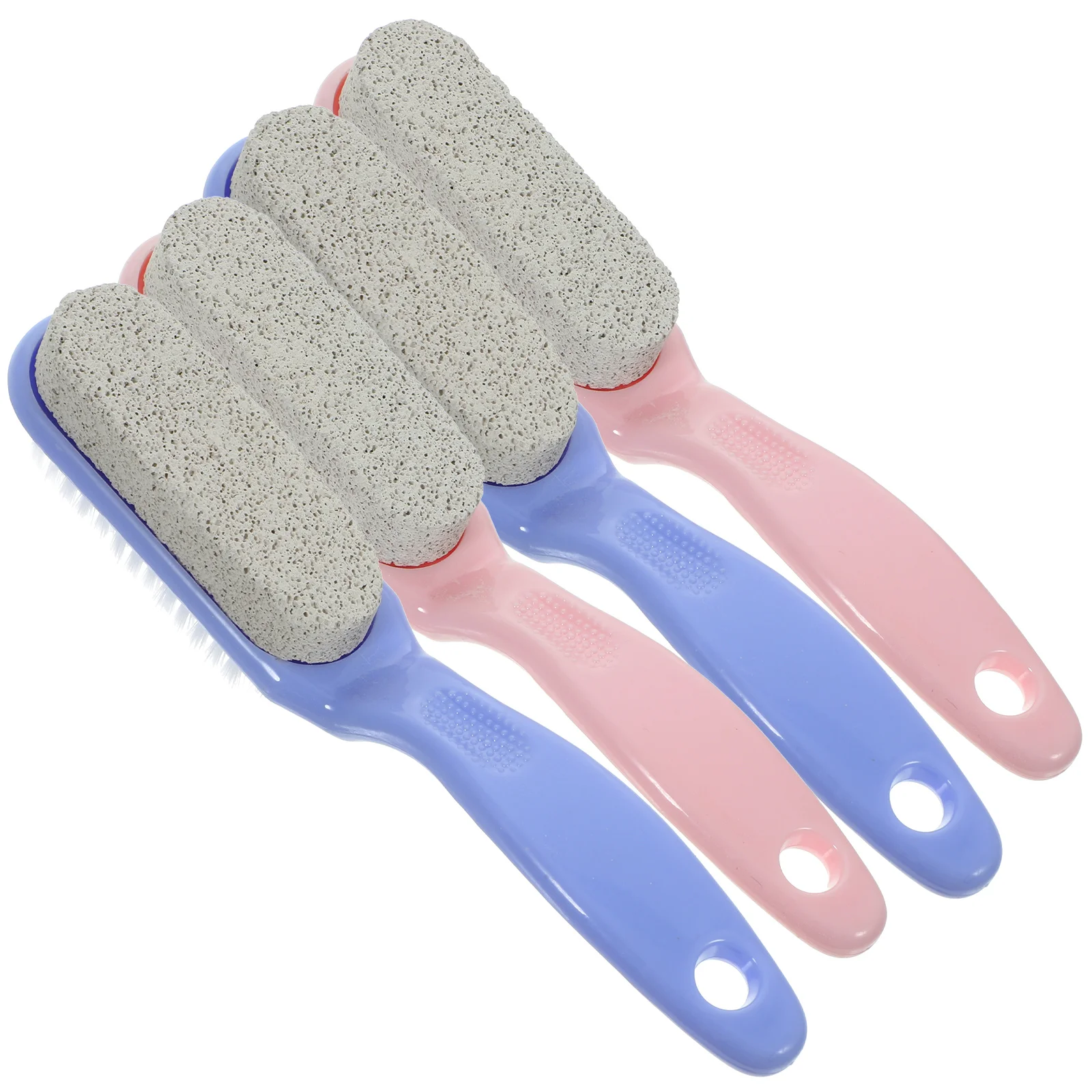 

4pcs Foot File Nail Brush Ergonomic Long Handle Soft PP Bristles Non Slip Grip for Home Kitchen Bathroom Garden Travel Nails