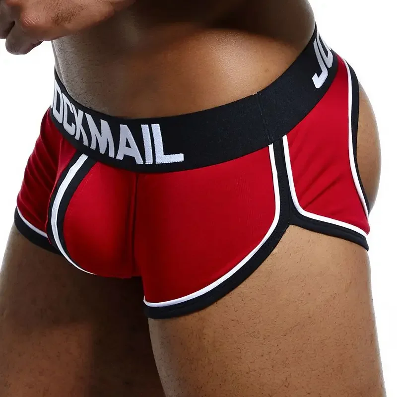 JOCKMAIL Brand Open Backless crotch G-strings Men Underwear Sexy Gay Penis tanga Short  Male Underwear Slip Thongs Jockstrap