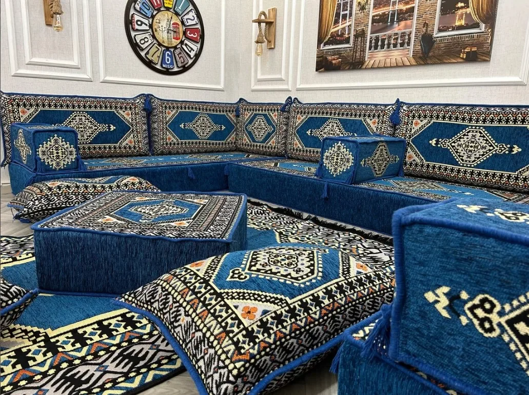 Shaped Arabic Sofa - 1 Set Of 19 Pieces - What's Included In The Price: Covers + Sponge