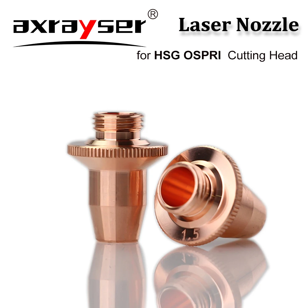 Axrayser 3D Laser Nozzles Ospri HSG M8 H19 Single Double High Speed Cutting Machine Patrs FSN08 LC Series Consumable Pure Copper