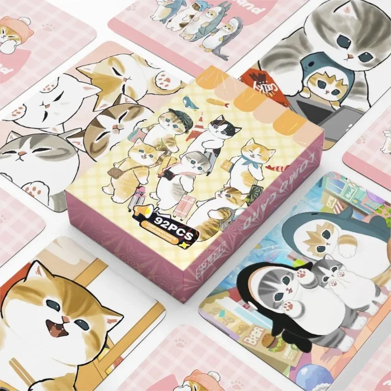 60Pcs Mofusand Cartoon Mini Card Stickers Cute Cartoon Small Cards Self-Printed Card Stickers Photocards Collection Decoration