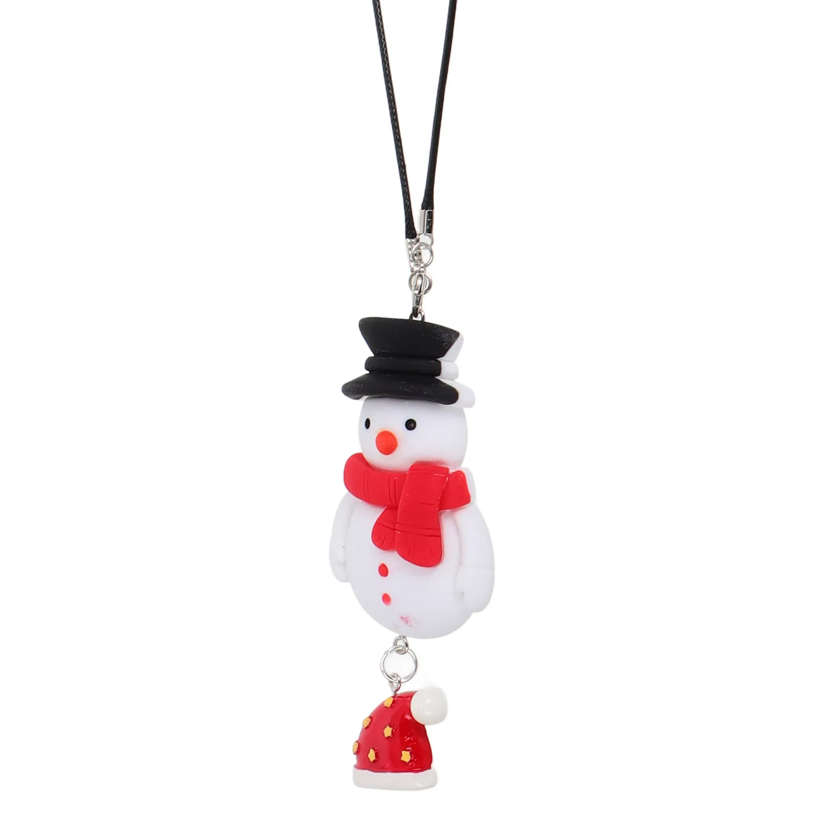 

Snowman Hanging Ornament Christmas Car Mirror Pendant Resin Holiday Decor For Auto Interior Rearview