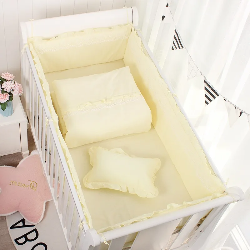

Princess Style, Solid Color Lace Crib Circumference, Crib Products, Baby Bedding, All-season Crib Bumper Baby Crib Accessories