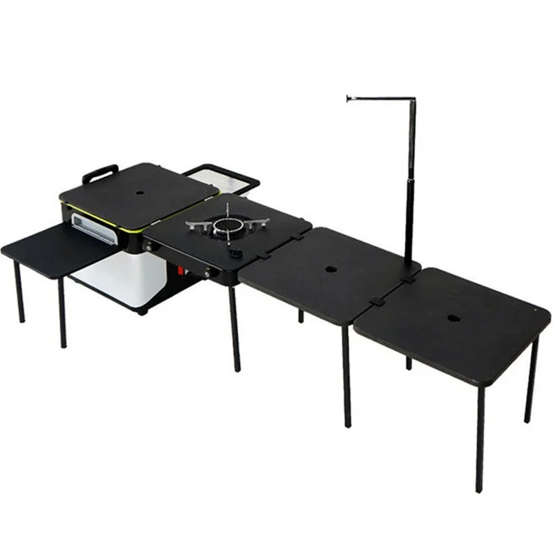 

JWQ-007 High quality outdoor portable camping kitchen box foldable mobile picnic table box multifunctional set