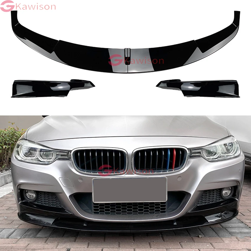 For BMW 3 Series F30 F31 M-Tech 320i 2013-2019 Front Bumper Splitter Lip Shovel Diffuser Spoiler Protector Cover Kit