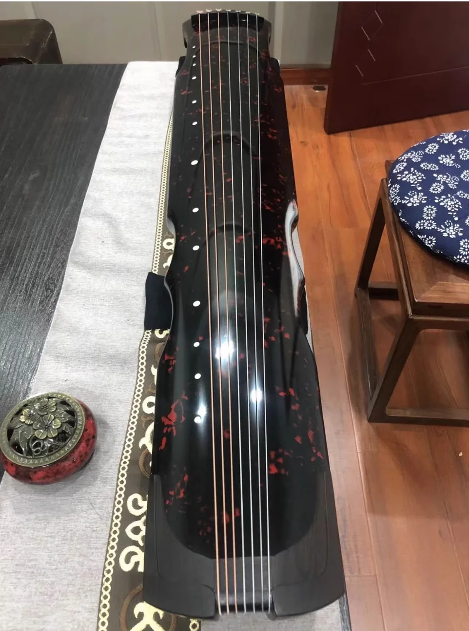 

Guqin Fuxi style Cinnabar red fir material Chinese string instruments