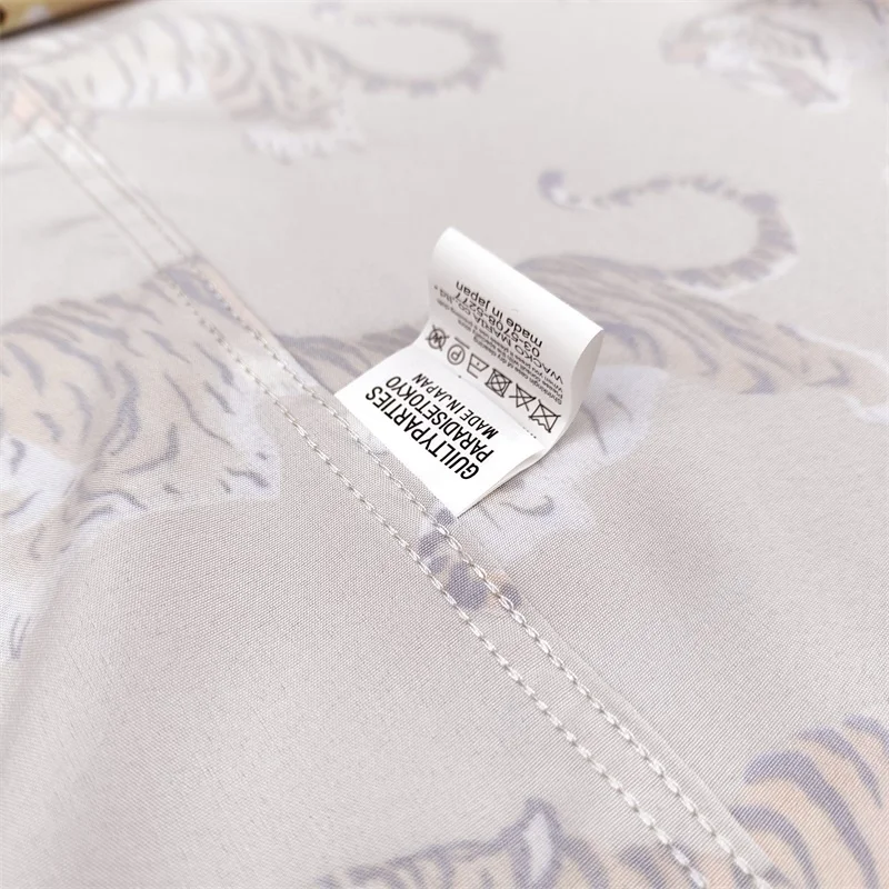 WACKO MARIA Street Tiger Full Print Cuban Neck Hawaii Beach Vacation Casual Style Short Sleeve Shirt Tops