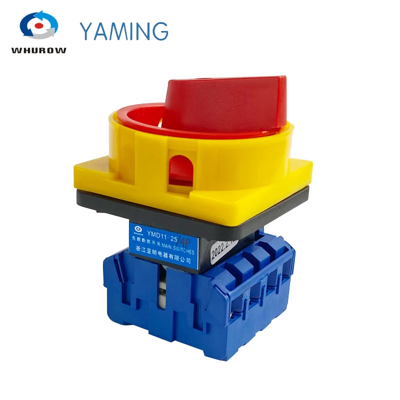 

Isolator Switch On-off 2 Position 4P 25A Manual Transfer Rotary Padlock Red/yellow Cam Changeover Selector Manufacturer YMD11-25