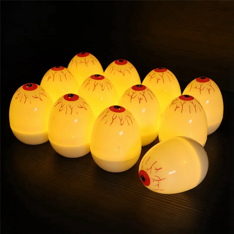 AT05-12Pcs enormes luces de fiesta de terror globo ocular LED globos oculares aterradores luz de vela operada por batería para decoraciones de fiesta de Halloween