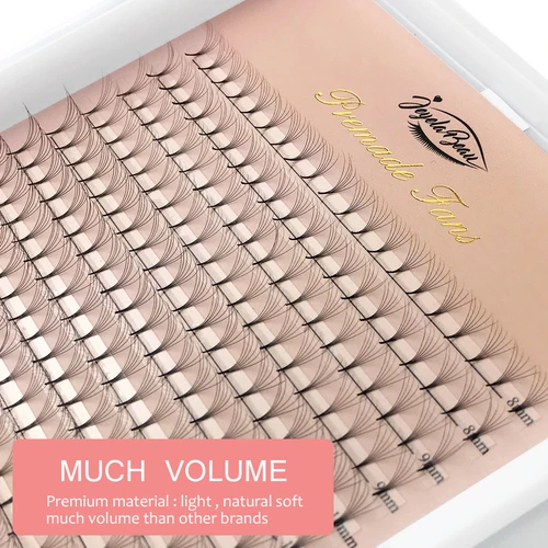 Imagen 2 del producto Ventiladores de volumen prefabricados de diosa 5D 6D 10D 12D 14D 16D 20D extensión de pestañas individuales tallo puntiagudo ventiladores de volumen rusos 120/320 ventiladores