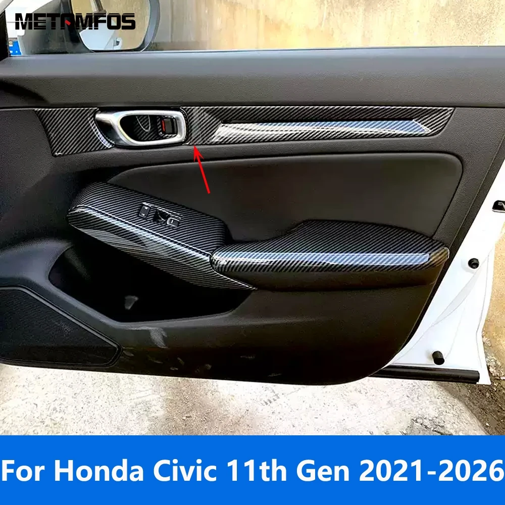 

Interior Door Handle Bowl Panel Cover Trim For Honda Civic 11th Gen 2021 2022 2023 2024 2025 2026 Carbon Fiber Car Accessories