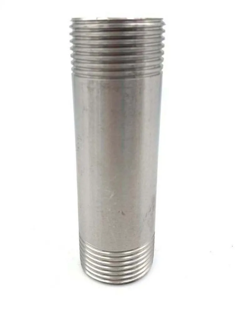 Length 100/150/200/300mm 1/4" 3/8" 1/2" 3/4"-2” BSP Male Thread Long Nipple 304 Stainless Steel Pipe Fitting Connector Adapter