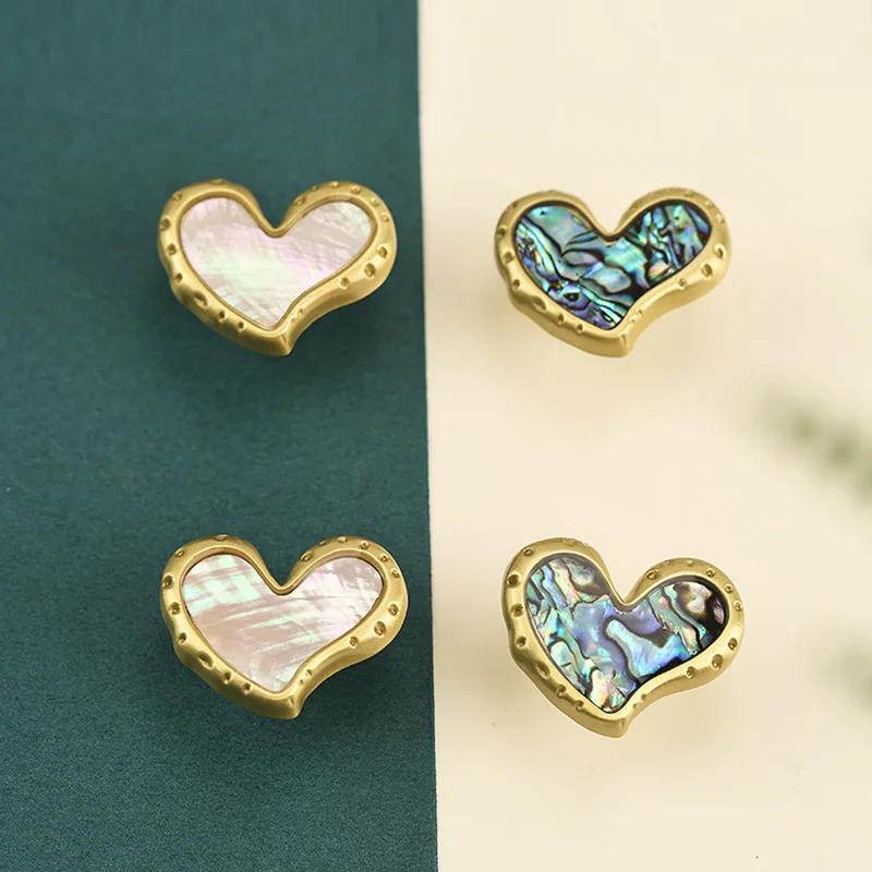 Natural Shell Knobs Brass Drawer Pulls Kids Furniture Dresser Cabinet Handle Modern Heart Shaped Wardrobe Handles