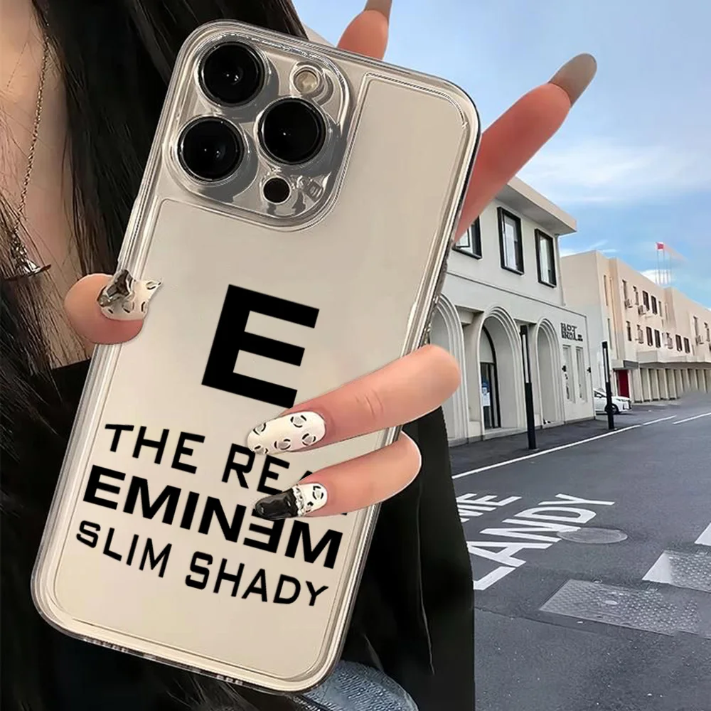 Singer Eminem Rap Hot Phone Case For iPhone 16 15 14 13 12 11 Mini Pro Max X XR XSMax 7 8 Plus Transparent Soft TPU Back Cover