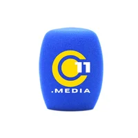 Personaliza el logotipo para los parabrisas de espuma con micrófono, micrófonos portátiles para entrevistas, apertura de 40 mm