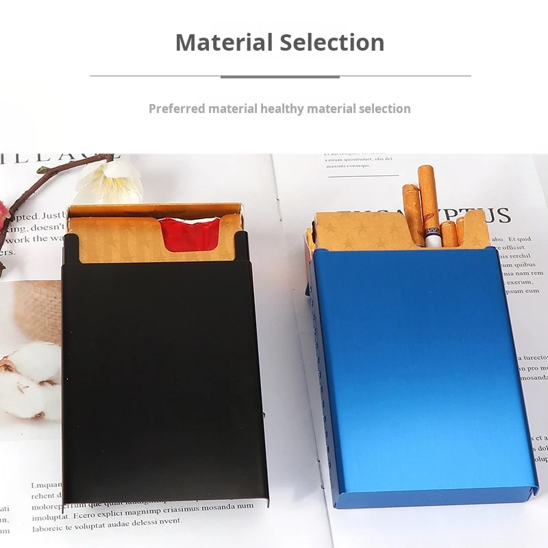 20pcs Medium Cigarette Cases cigarette holder metal large capacity High-Quality Multi-color Aluminum Alloy Cigarette Accessories