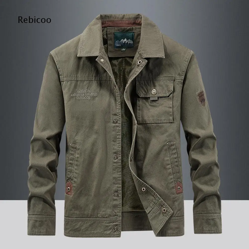 Turn Collar Work Jacket For Men Button Front And Multiple Pockets Suitable For Cool Weather Daily And Casual Social Occasions