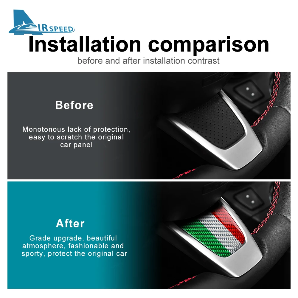 Real Hard Carbon Fiber Sticker For Fiat 500 Abarth 595 2012 2013 2014 2015 Car Bottom Tricolor Interior Trim Accessories