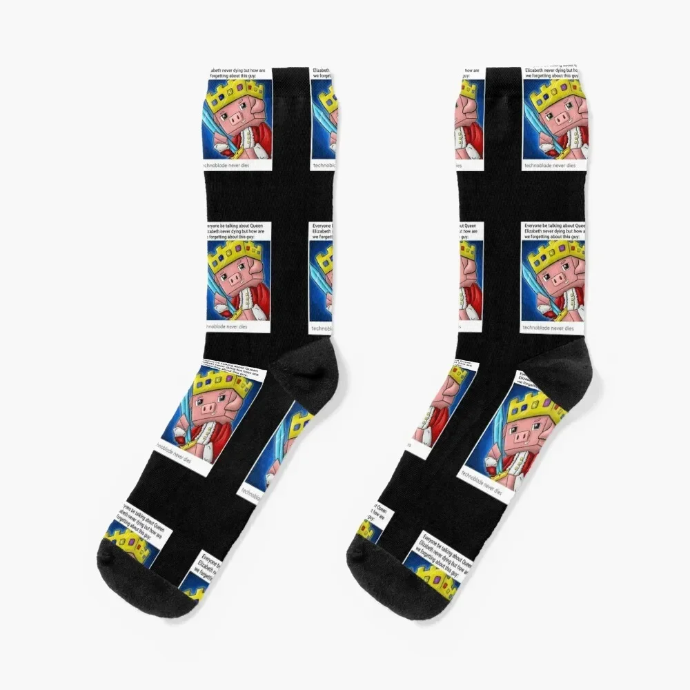 

Technoblade Never Dies MEME T-Shirt Socks floor bright garter colored Socks Women's Men's