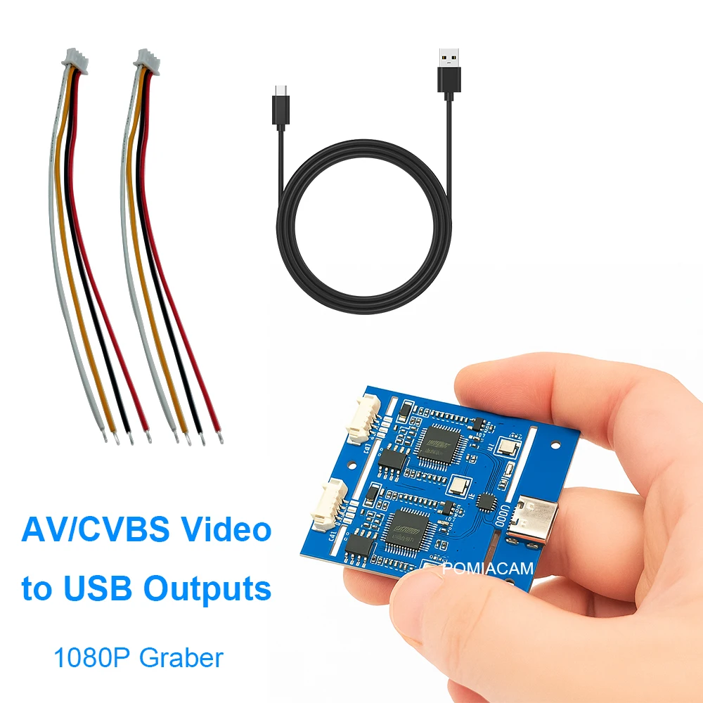 1080P US-C Video Capture Card 2 Channel AV CVBS to USB Converter No Drive Needed Linux Android Mac OS -AFN-C2U2