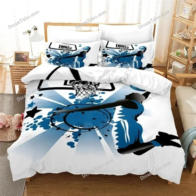 

3D Print Basketball Sports Bedding Set Boys Girls Twin Queen King Size Duvet Cover Pillowcase Bed Boys Adult Home Textileextile