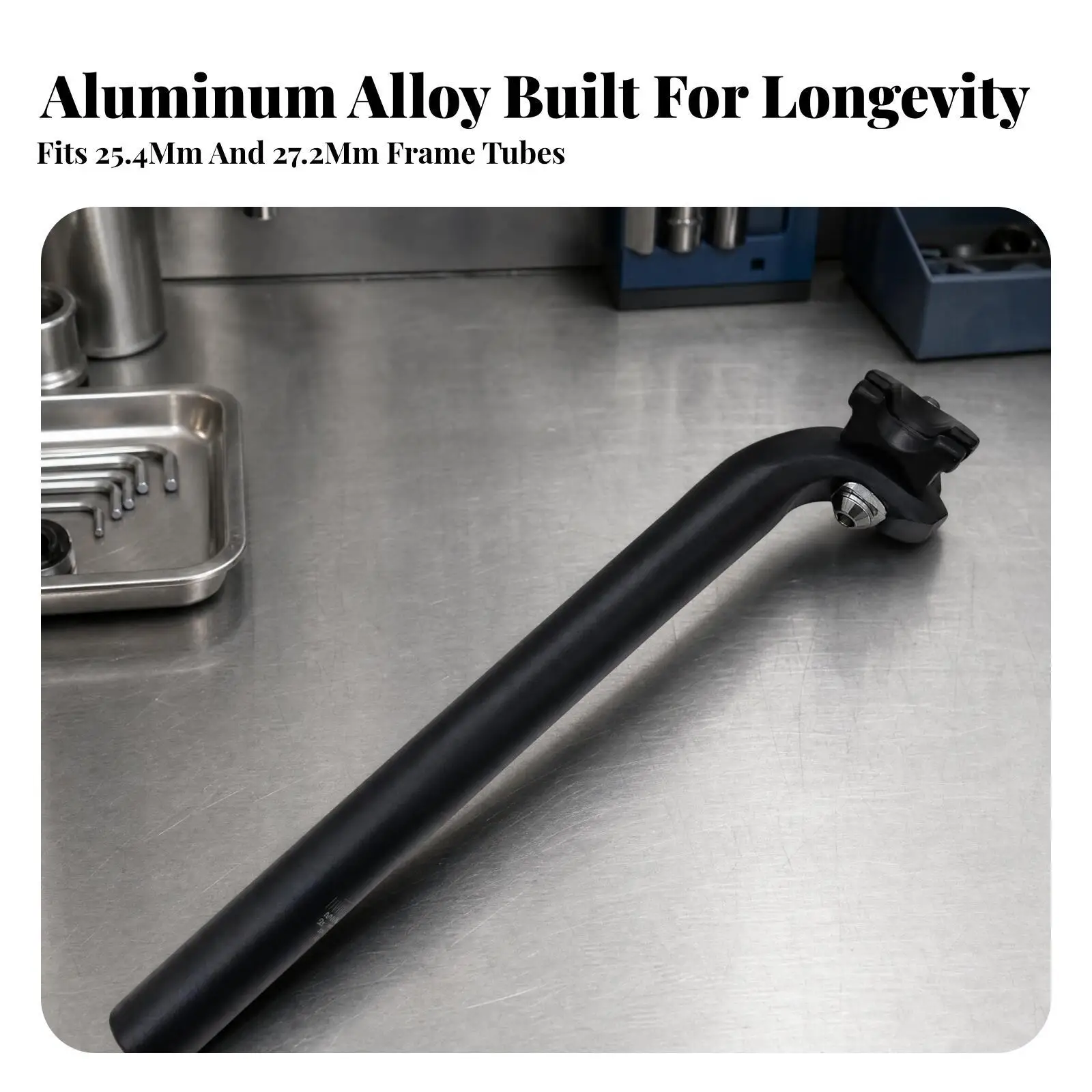 Durable Cycle Seat Post 300mm Aluminum Alloy Saddle Mount for Retro Mountain Bike Commuter Comfort Height Adjustment