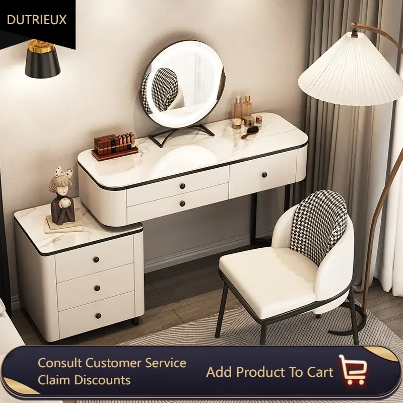 

White Drawer Dresser Minimal Desings Led Light Storage Makeup Dressing Table Bedroom Modern Comoda Pra Quarto Bedroom Furniture