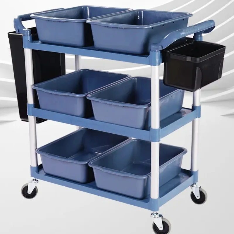 Stainless Steel Food Cart - Heavy Duty Mobile Serving Trolley with Wheels, Commercial Meal Delivery Cart for Restaurant/Hotel