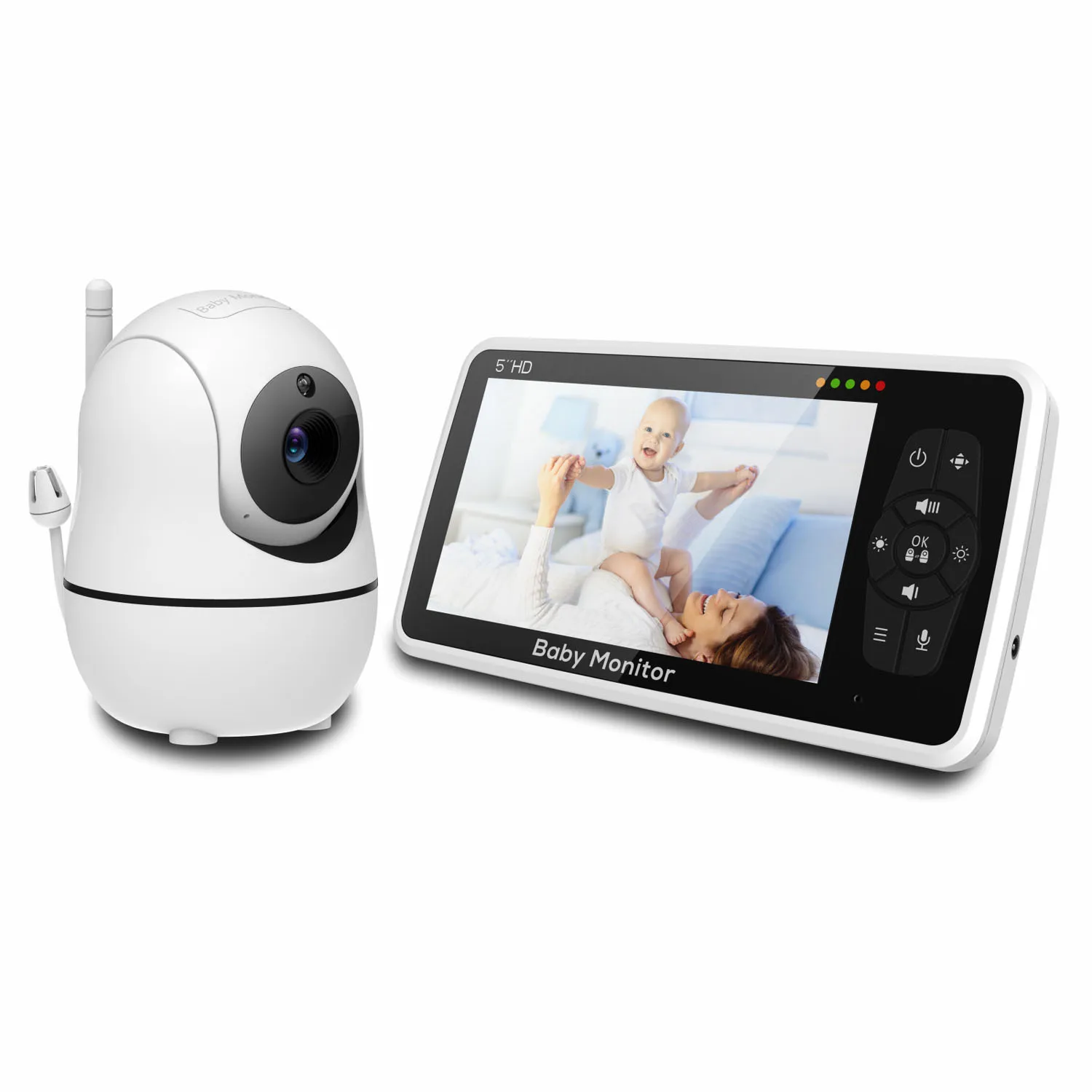 5.0inch 720P Pantilt 4x Zoom Split Screen Temperature ing Two Way Audio  Baby Video