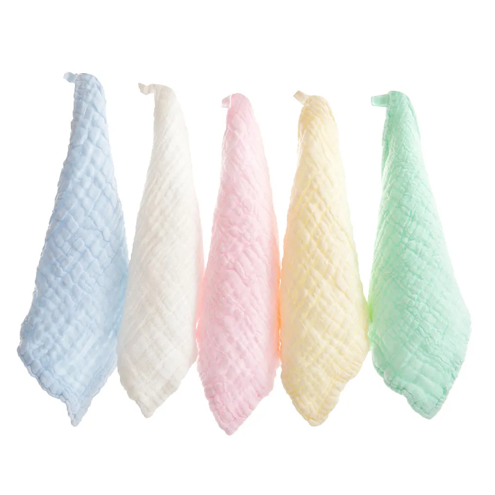 

6Pcs Baby Cotton Saliva Towels Soft Gauze Kerchief Drool Bibs Multi-Function Face Handkerchief Random Colors for Newborns