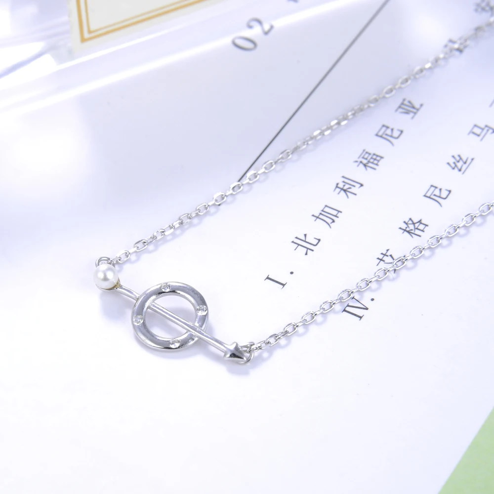 Unisex 925 Sterling Silver Archery Arrow Pendant Necklace Minimalist Polished Versatile Street Casual Daily Wear Unique Cool Fas