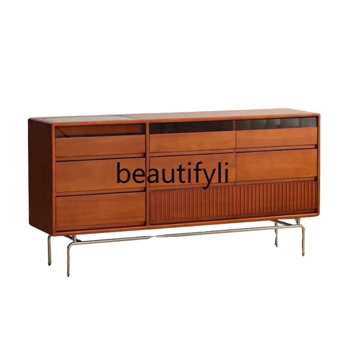 

A15 Solid wood eight-bucket cabinet, medieval bedside cabinet, bedroom storage, boxwood TV cabinet
