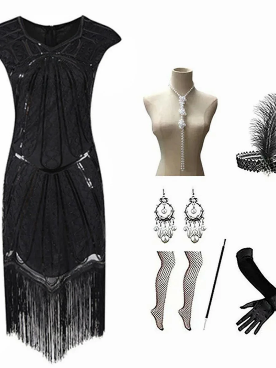 Retro 920s lentejuelas noche Dr mujer Faion Par vestido con cuentas borla Cotail Dr temporada de primavera nueva llegada