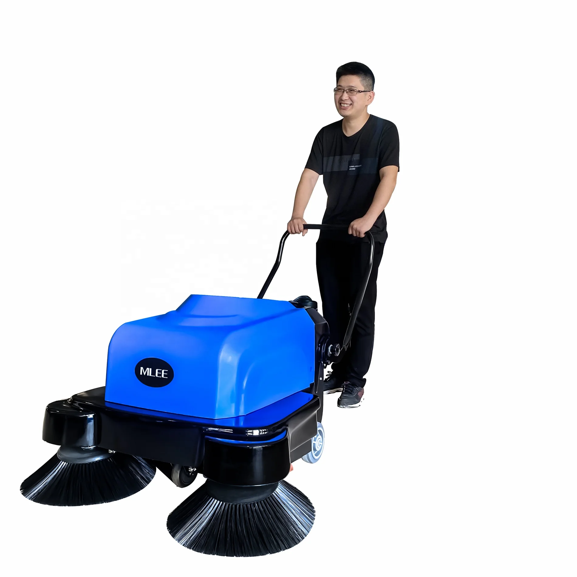 MLEE1000 35L Factory Sweeper Machine Water Sprayer Battery Walk Behind Floor Sweeper