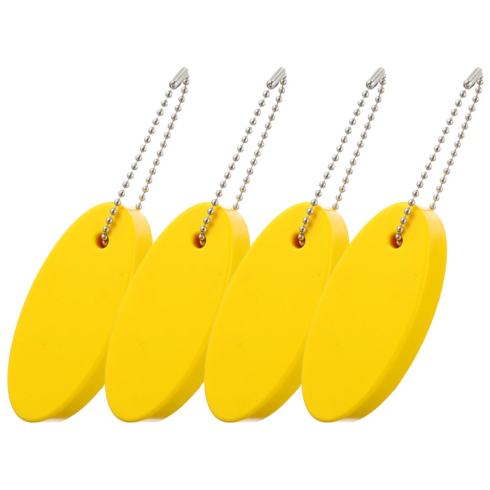 

4 Pcs Oval Keychain Floating Rings Swimming Pool Keyring Blank for Keys Kayak Pu