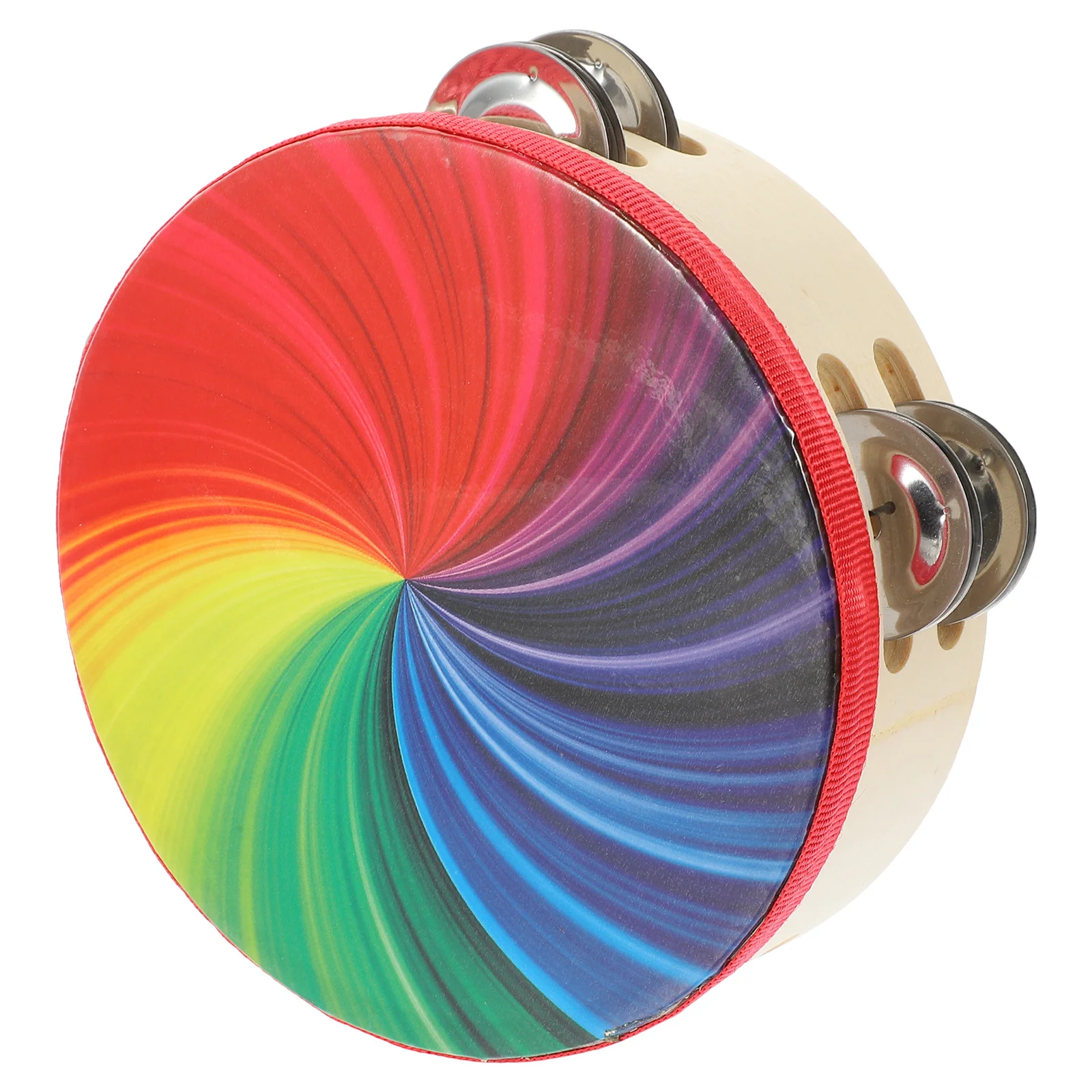

Rainbow Tambourine Festival Tambourines Violin Hand Drum Toy Musical Party Props Wooden Concert