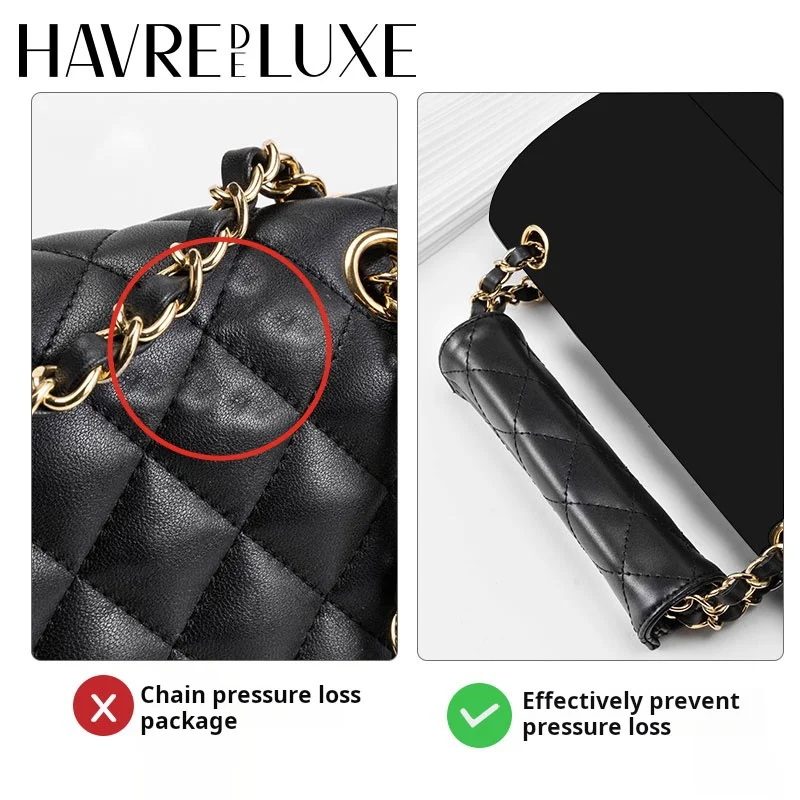 HAVREDEDLUXE Bag Chain Protector For Chanel 19woc Sheepskin Bag Zipper Anti-indentation Storage Leather Case