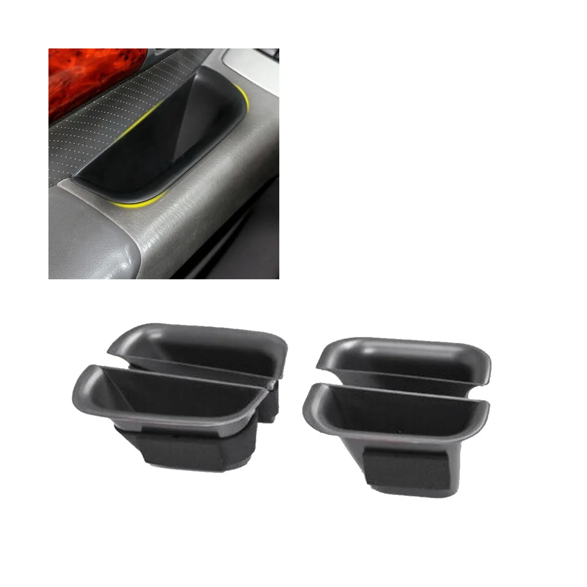 1Set Car Inner Door Holder Armrest Storage Box for Toyota Prado Lexus GX470 2004-2009 Glove Organizer Container Tray A