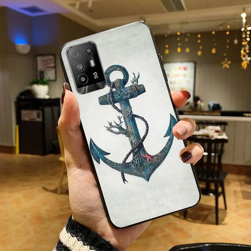 soft shell boat anchor fundas Phone cover For OPPO A74 A78 A98 A94 A54 A72 5G A57 A96 A53 A9 A73 2020 A53S 4G Cases coque