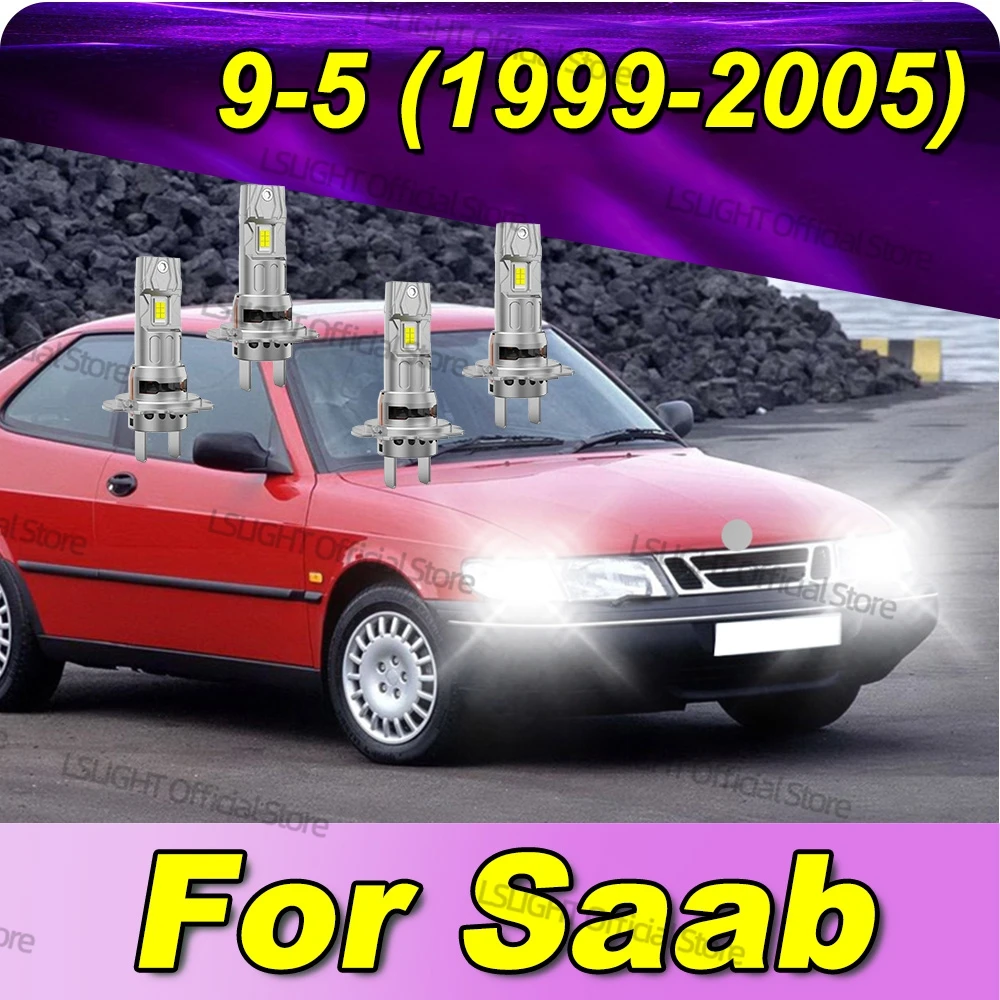 

2/4x для 1999-2005 Saab 9-5 2000 2001 2002 2003 2004 светодиодные фары 3570 чипов CSP супер яркие 6000K лампы для фар