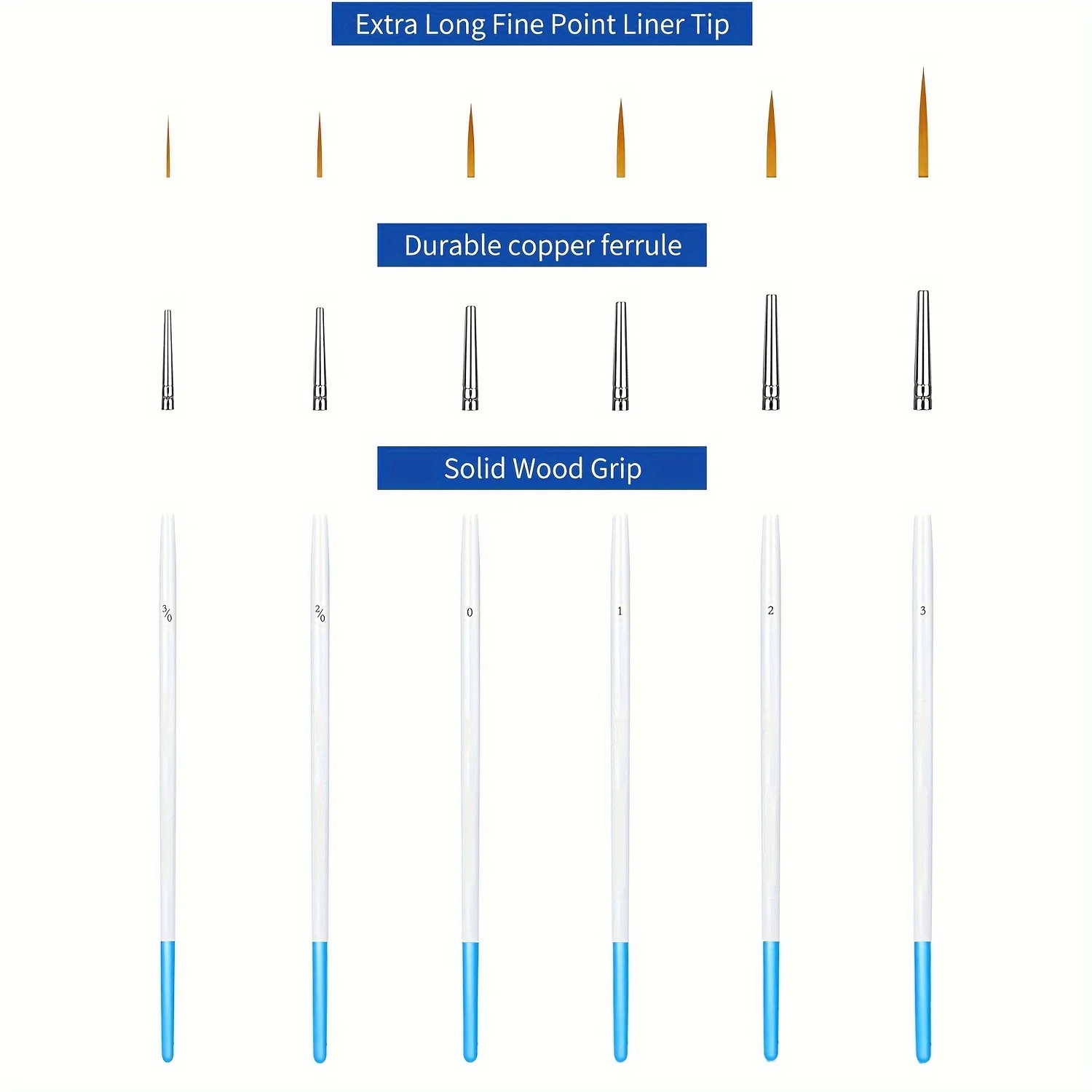 6-teiliges, hochwertiges, schlankes Bürstenpinsel-Set – extrem feine Spitze, geeignet für feine Konturen, schlanke Nagelbürsten – Detail 5