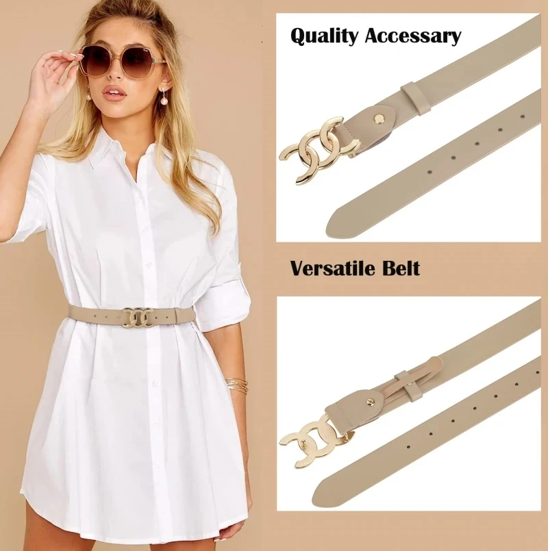 New Fashion Women\'s Belt Gold/Silver Buckle Belts Black Genuine Leather Belt Fashion Dress Pants Jeans Belts for Women