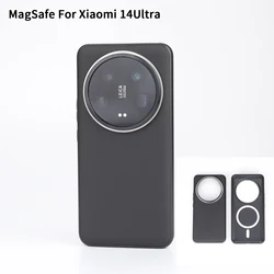 Leather Case For Xiaomi 14 Ultra Magnetic For Magsafe Wireless Charging Shockproof Phone Cover TPU Edge Phone Case