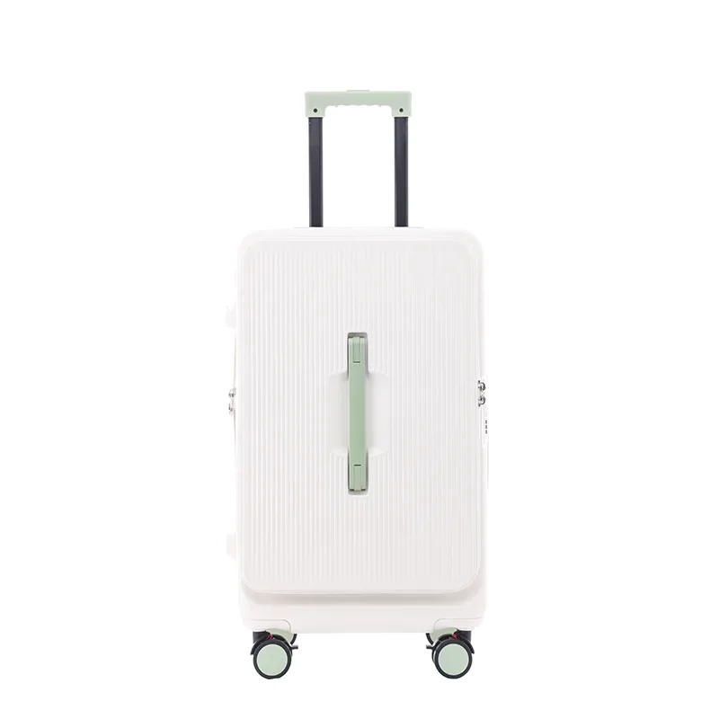 

Side opening expandable trunk silent trolley case with cup holder